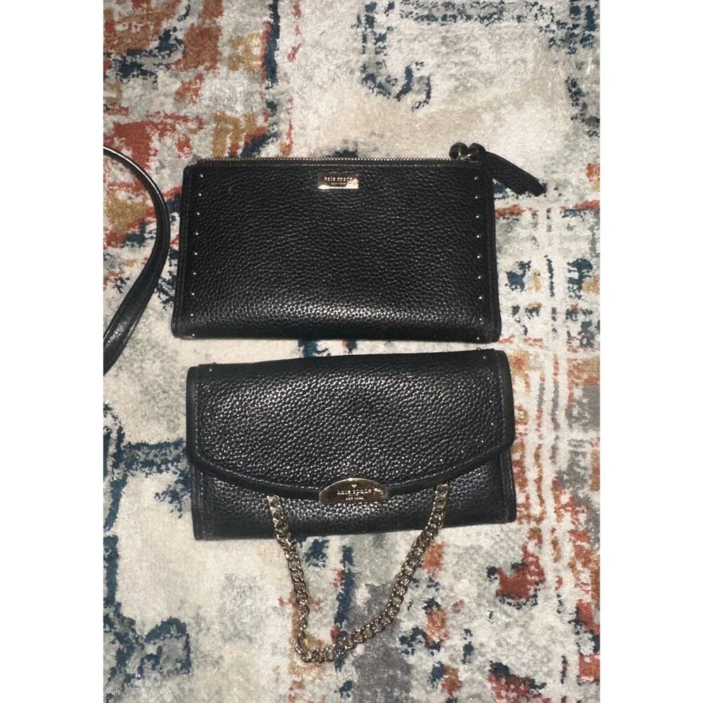 Kate Spade Malea West Street Black Leather Studded Wallet